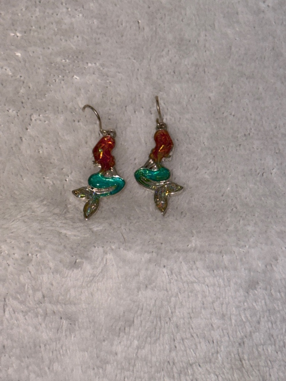 Ariel Red and Teal Mermaid Drop Earrings - Brand